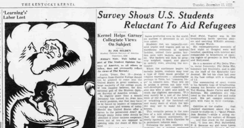 1938 Harvard Crimson Poll on Jewish Refugees Re-emerge on Social Media After Terrorist Attacks in Paris