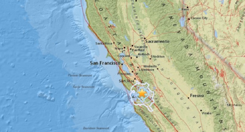The USGS Reported 4.0 Earthquake near San Jose